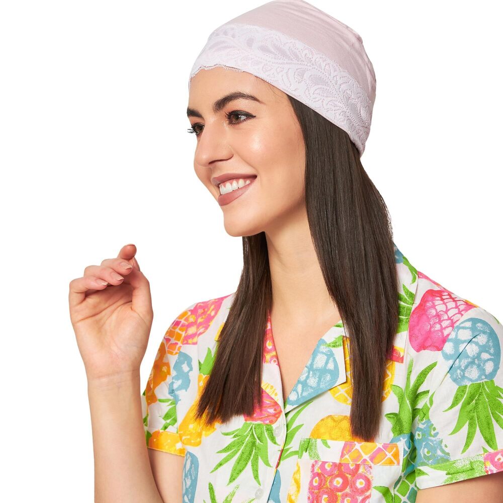 2424 Luxurious Bamboo Lace Sleep Cap Free Size Chemo Hair Loss Headwear - Picture 2 of 6